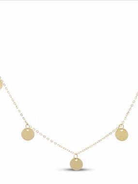 Gold Disc Pendant Necklace - Minimal Layering Chain 14k
